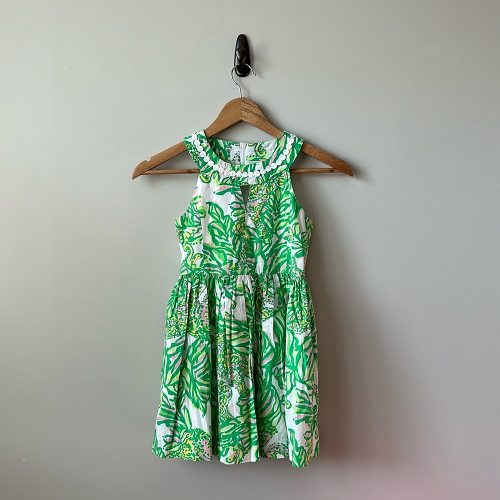 Lilly Pulitzer Green and White Kids Dress
